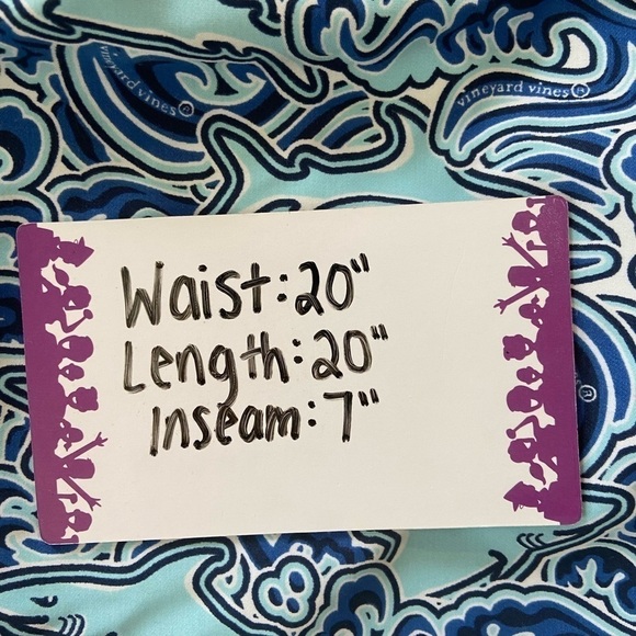 Vineyard Vines 7” Printed Chappy Shark Blue Lined Drawstring Swim Trunks Shorts - Picture 10 of 10